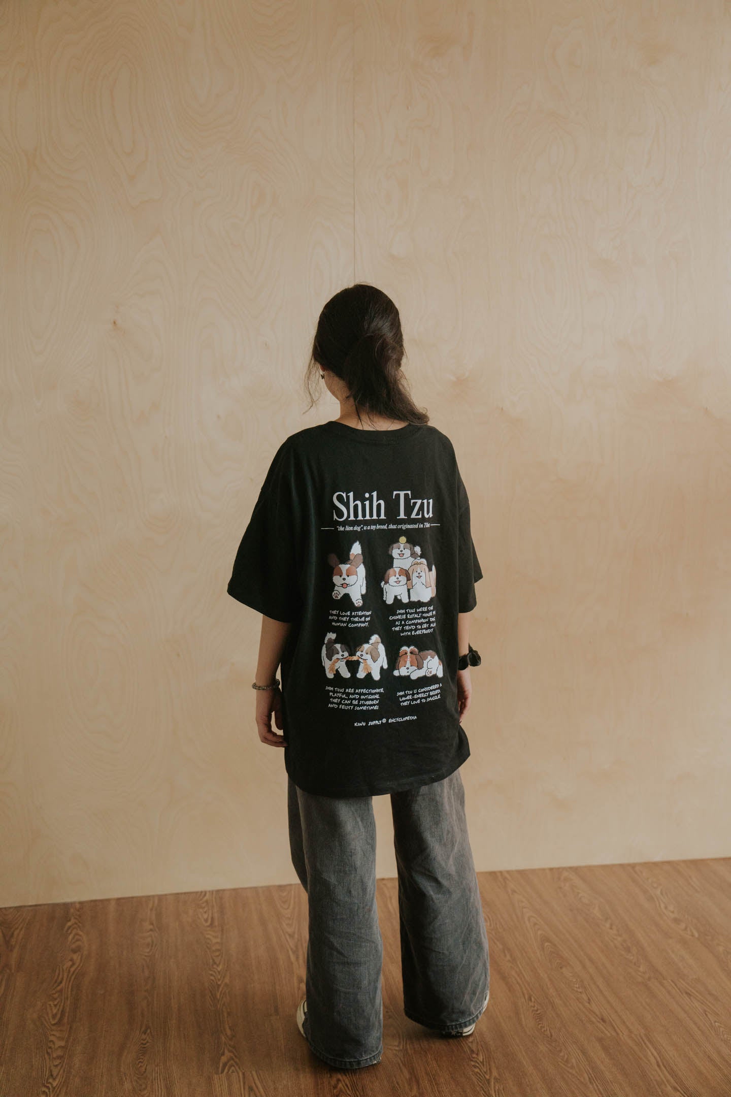 Shih Tzu Encyclopedia T-shirt Black