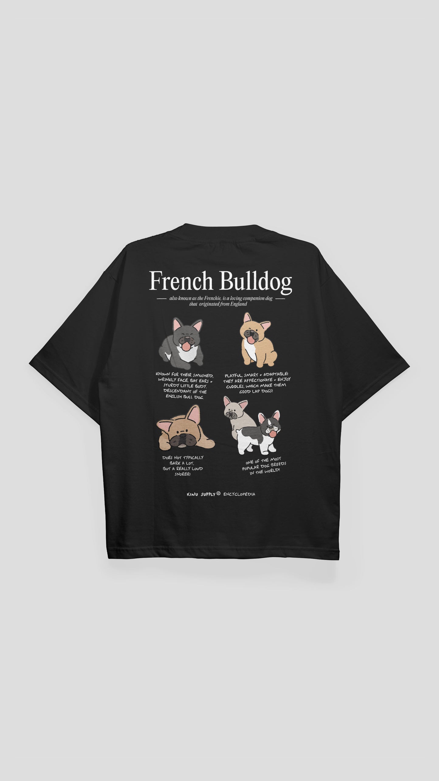 French Bulldog Encyclopedia T-shirt Black
