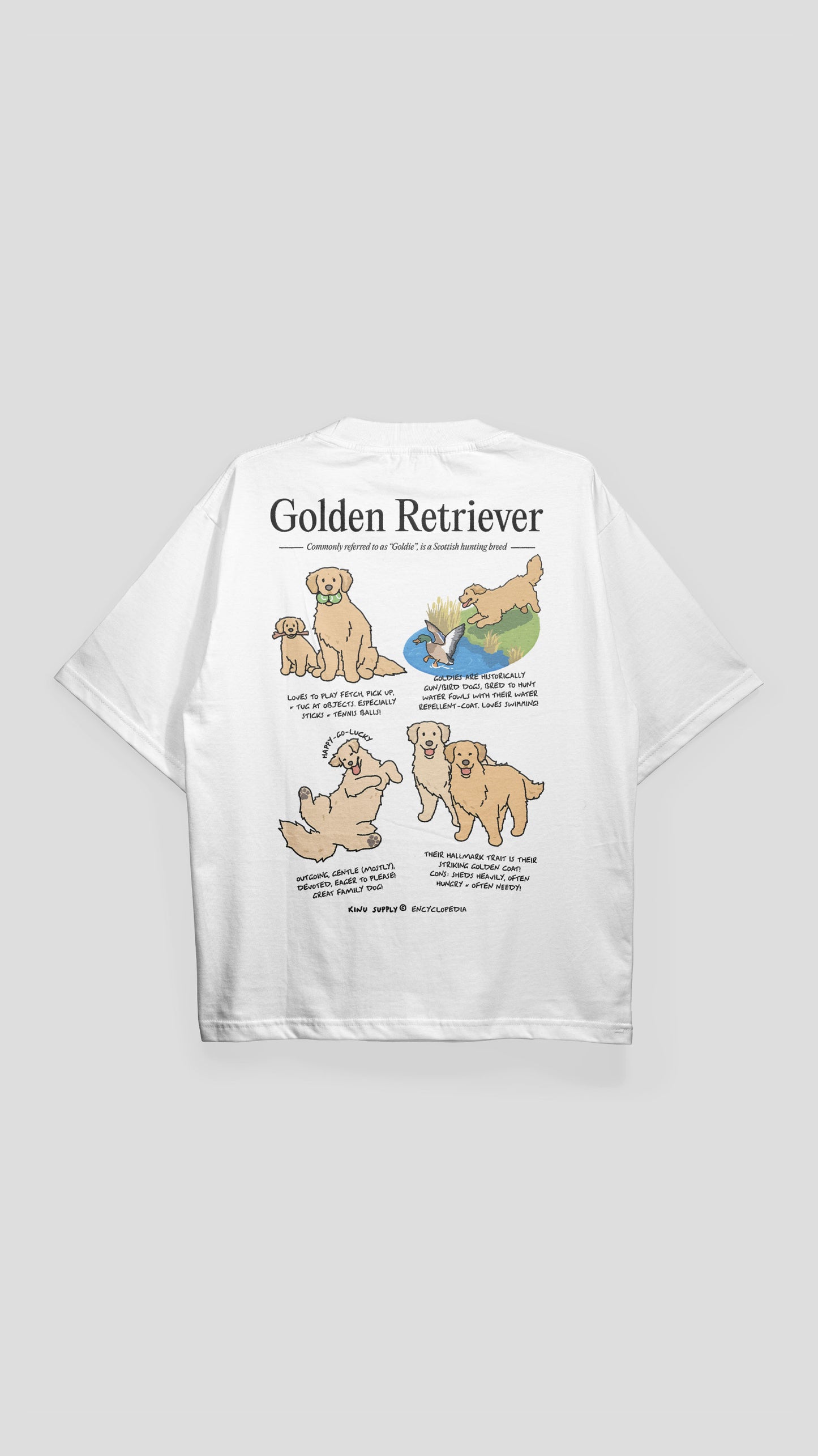 Golden Retriever Encyclopedia T-shirt White