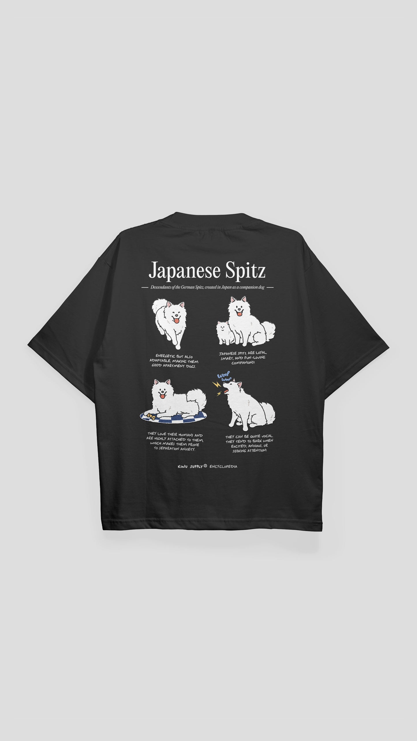 Japanese Spitz Encyclopedia T-shirt Black