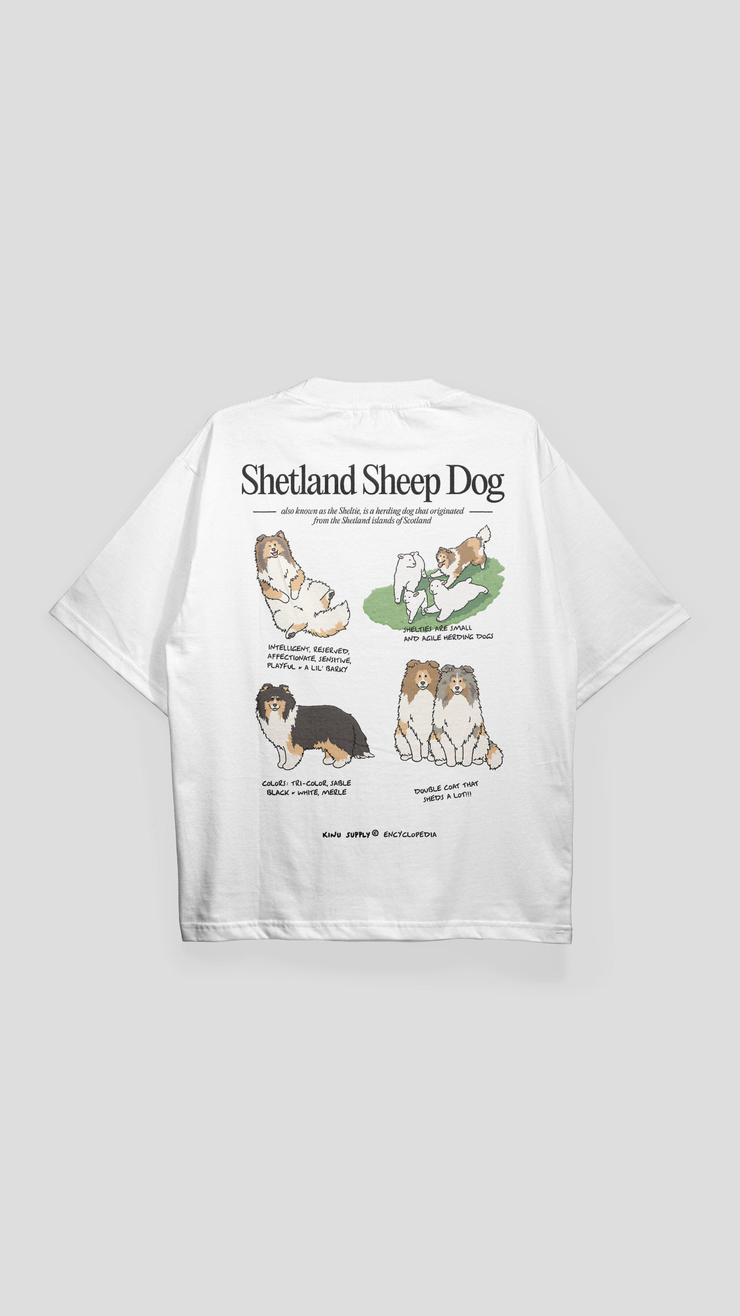 Shetland Sheepdog Encyclopedia T-shirt White