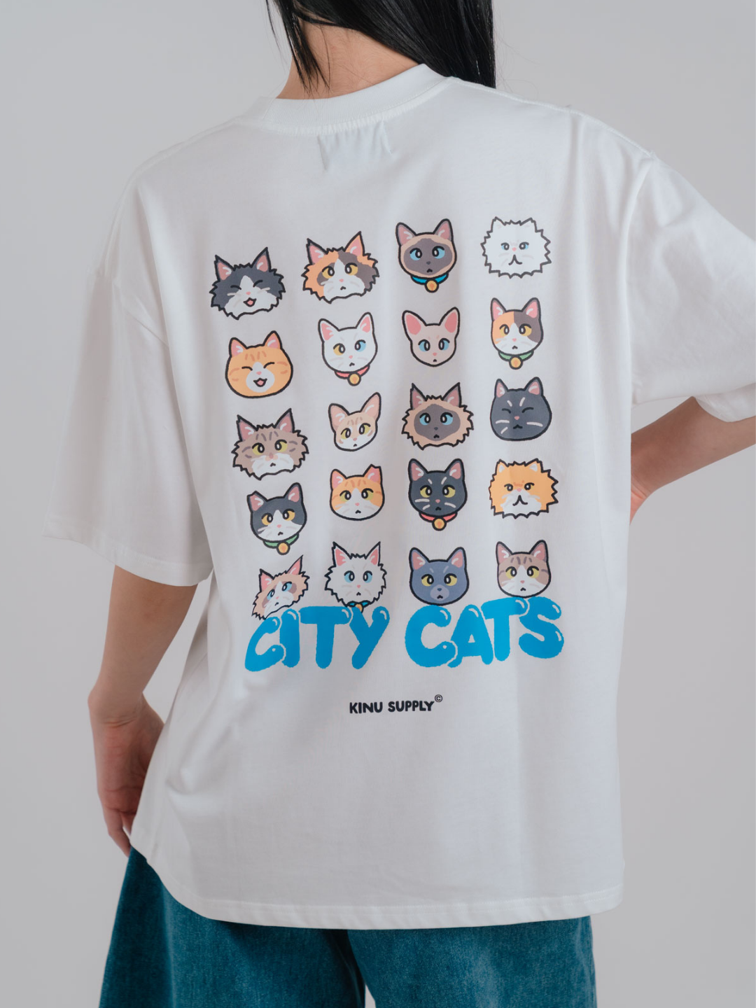 City Cat Cat Heads T-shirt