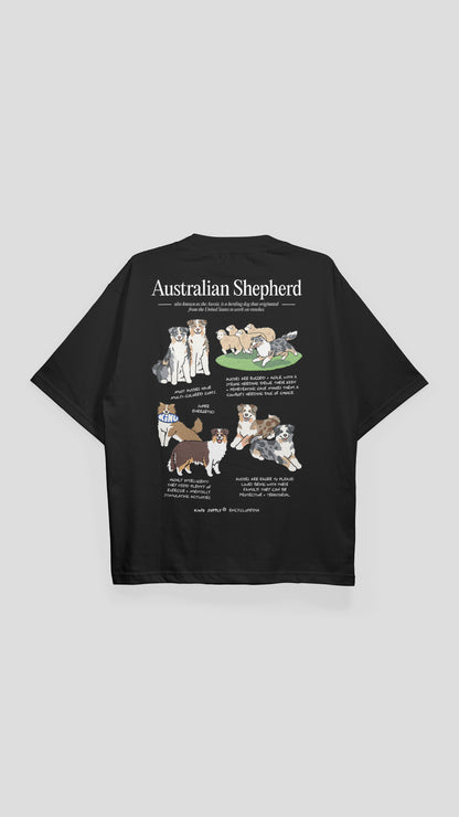 Australian Shepherd Encyclopedia T-shirt Black