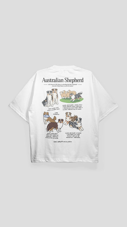 Australian Shepherd Encyclopedia T-shirt White