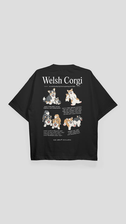 Welsh Corgi Encyclopedia T-shirt Black