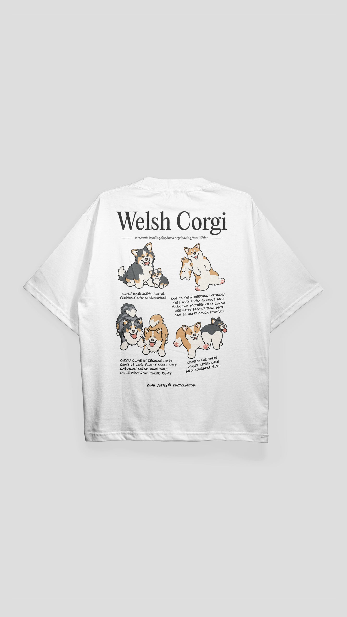 Welsh Corgi Encyclopedia T-shirt White