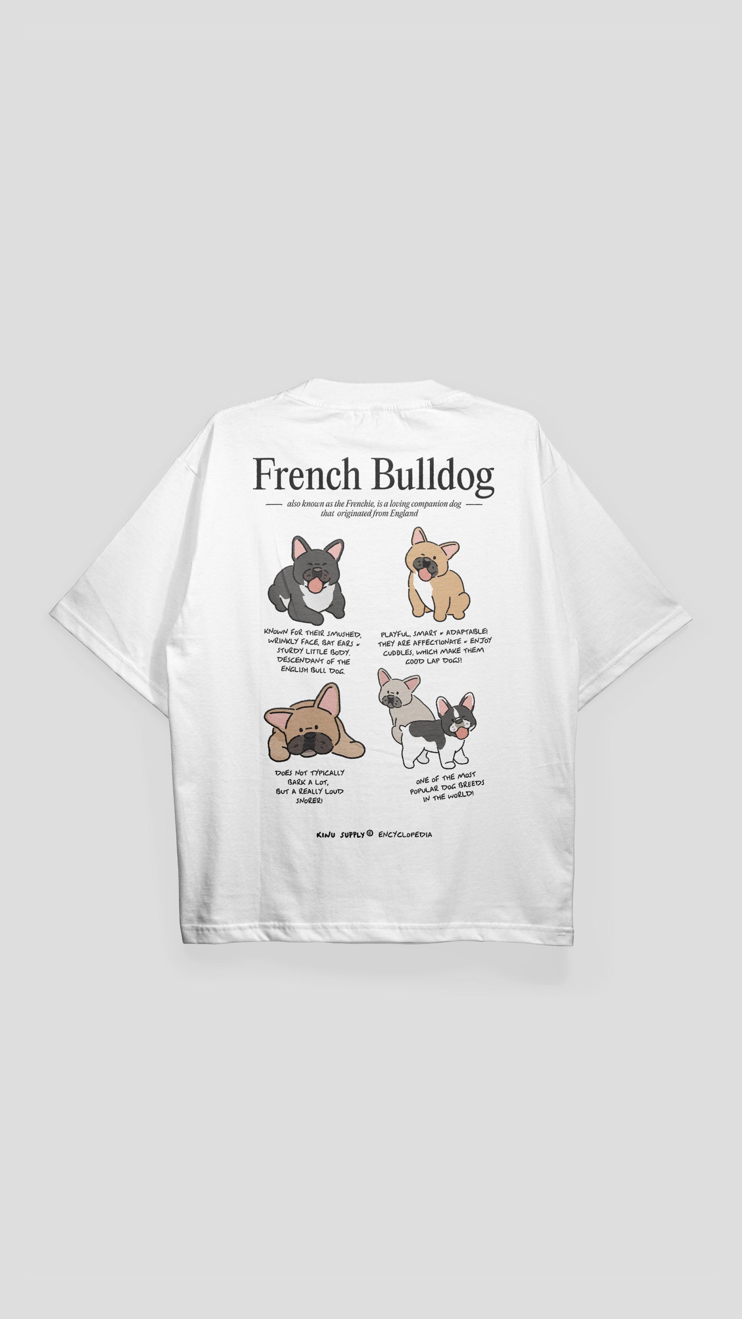 French Bulldog Encyclopedia T-shirt White