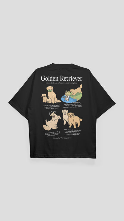 Golden Retriever Encyclopedia T-shirt Black