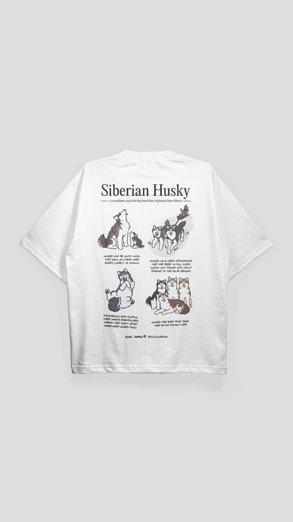 Siberian Husky Encyclopedia T-shirt White