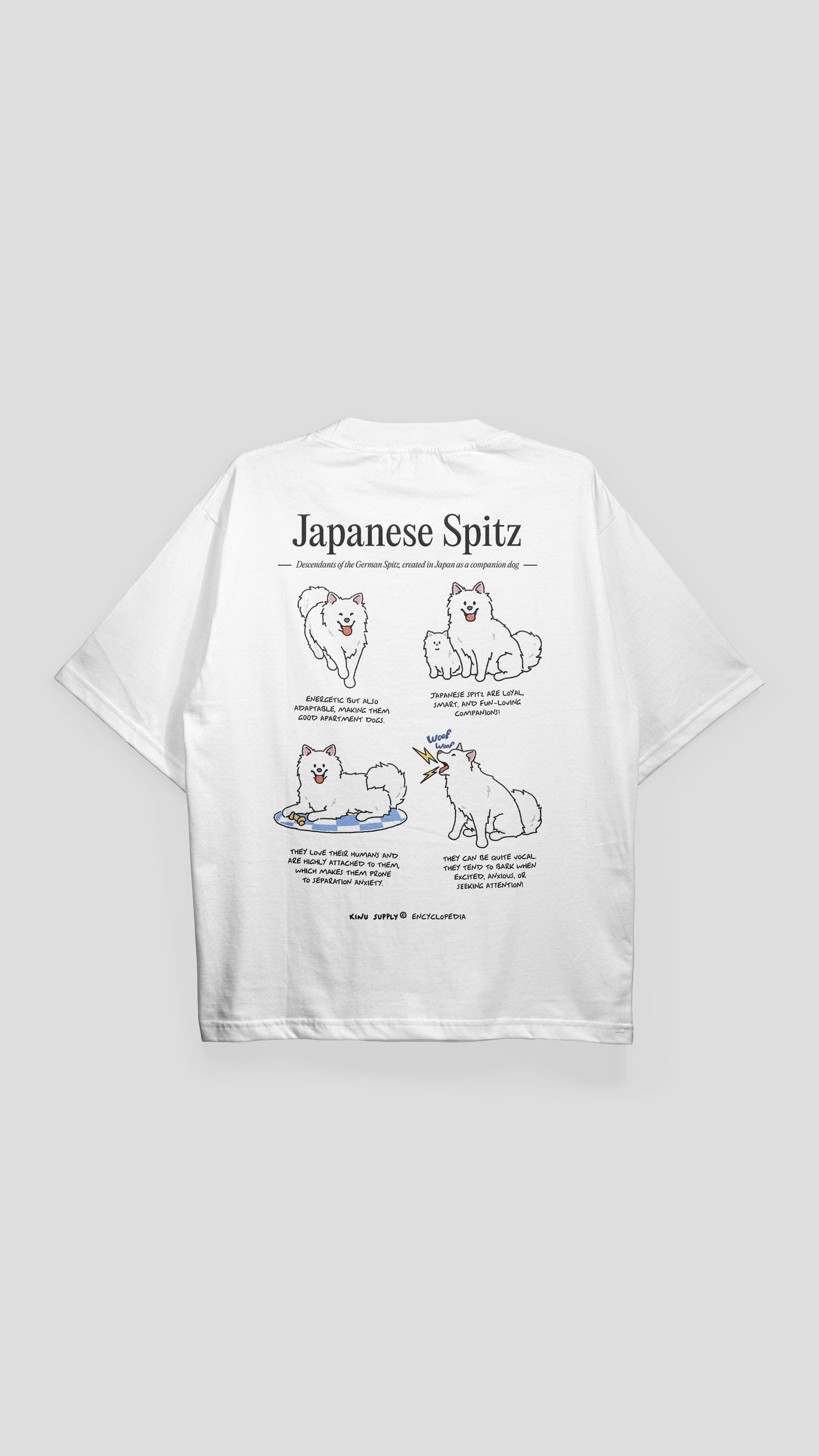 Japanese Spitz Encyclopedia T-shirt White