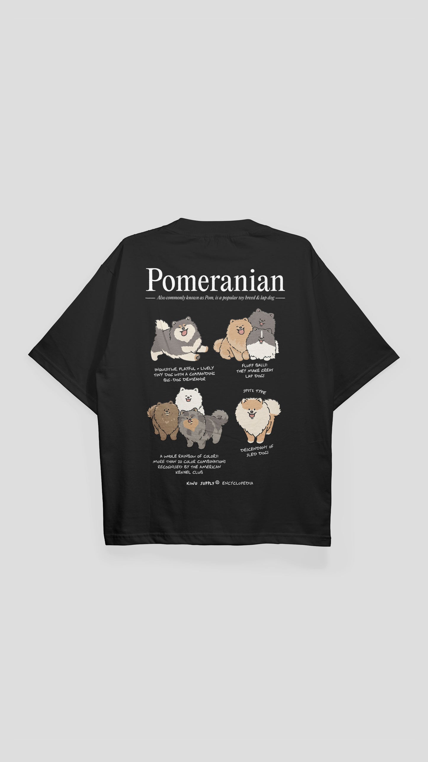 Pomeranian Encyclopedia T-shirt Black