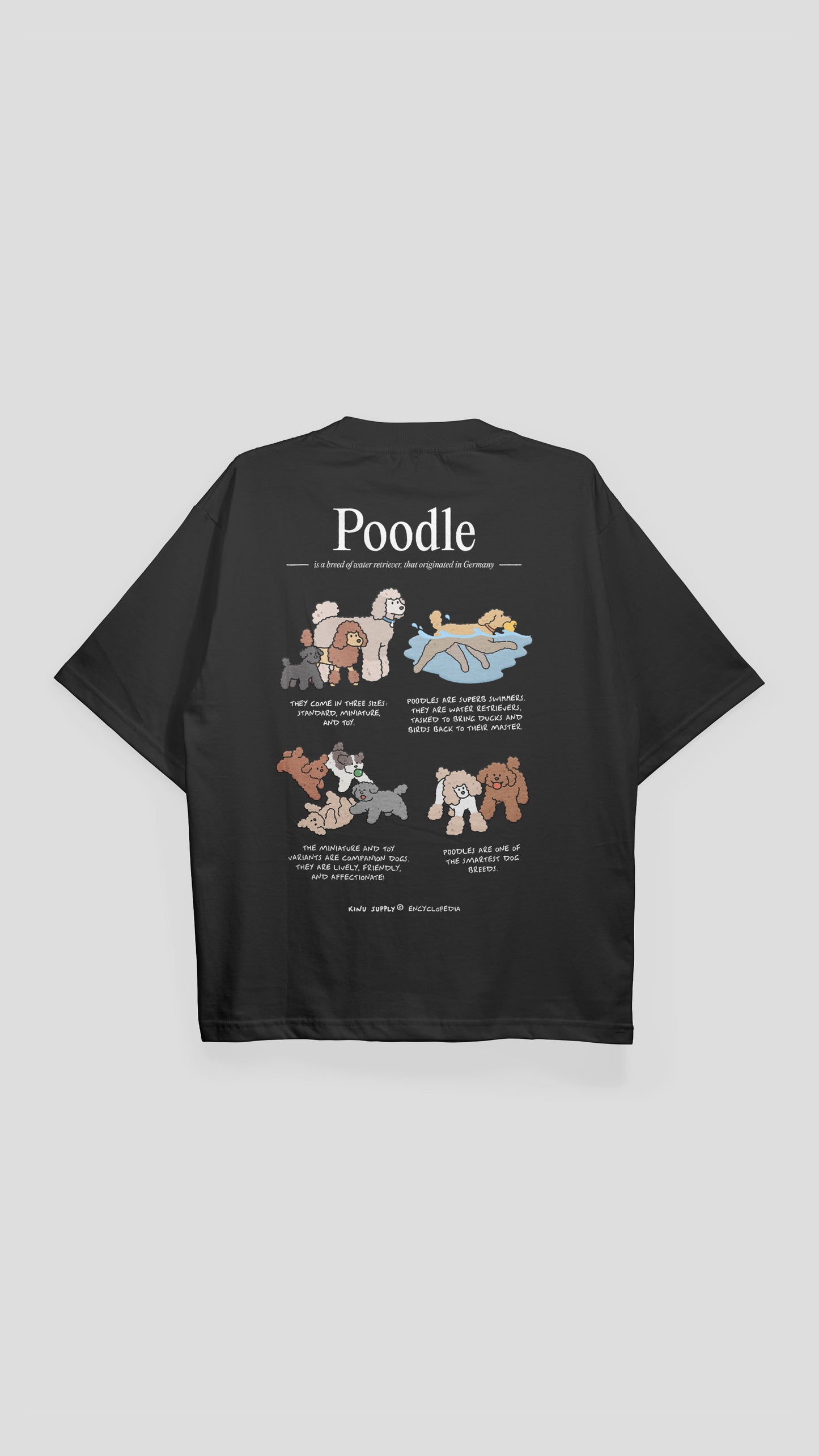 Poodle Encyclopedia T-shirt Black