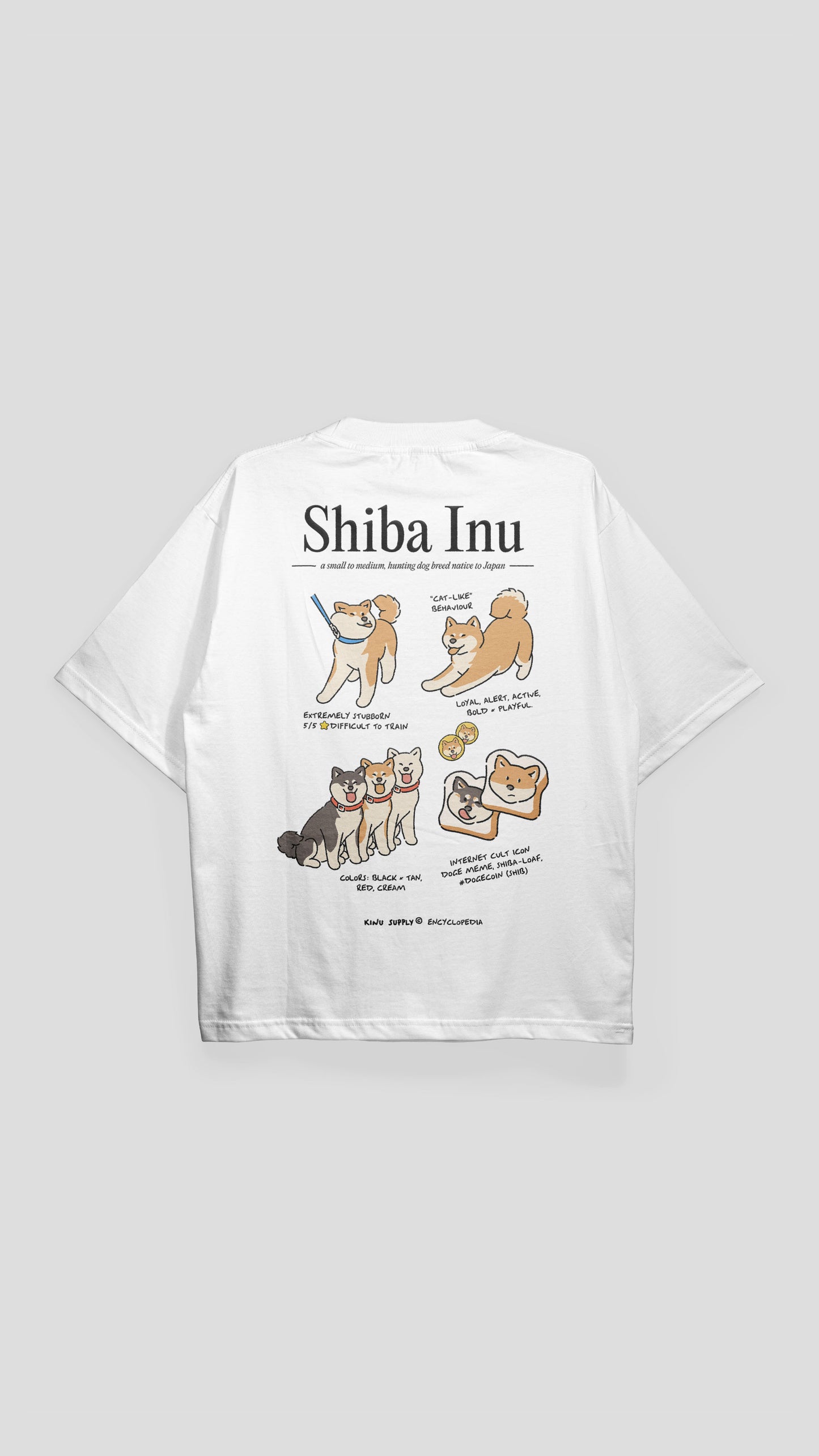 Shiba Inu Encyclopedia T-shirt White