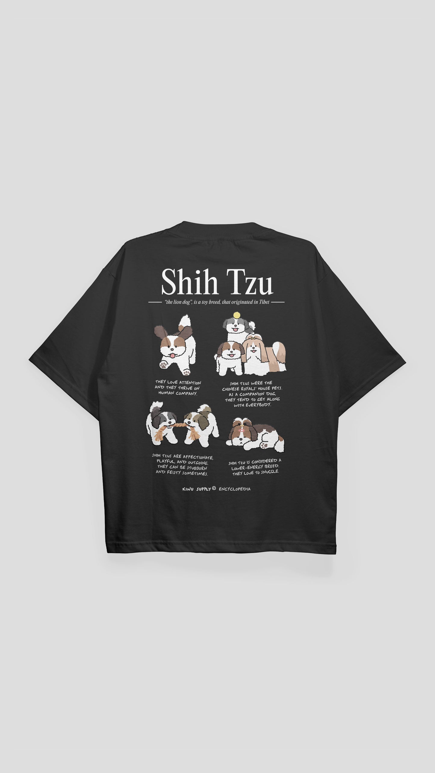 Shih Tzu Encyclopedia T-shirt Black